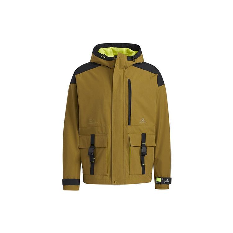adidas Men s Th Woven Bagjk Hooded Jacket Brown GP0989 M