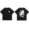 Street Trend Club Graffiti Letter Rabbit Casual TShirt Mens and Womens Luxury Brand Top
