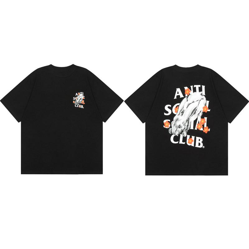 Street Trend Club Graffiti Letter Rabbit Casual TShirt Mens and Womens Luxury Brand Top