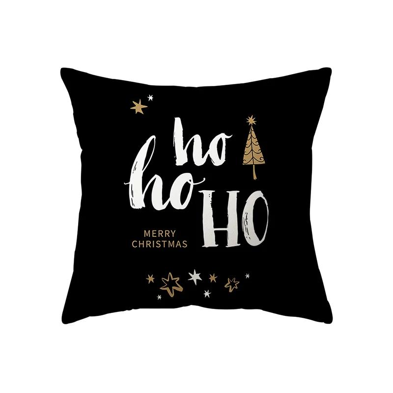 Merry Christmas Decorative Printed Pattern Cushion Cover Home Living Room Sofa  Pillow