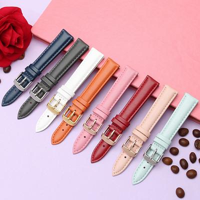 12mm14mm15mm16 18mm20mm Leather Strap for Armani Watch FERRIS Wheel Star AR1926/1681/1956/1763 Womens Watch Chain Pink White Red