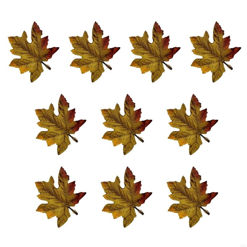 10PCS Bright Fabric Maple Cutouts Fall Party Decoration Supplies X3UC