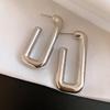 Stylish Irregular Three-Layer C-Shaped Earrings: European & American Metal Fashion Studs with a Luxurious High-End Appeal
