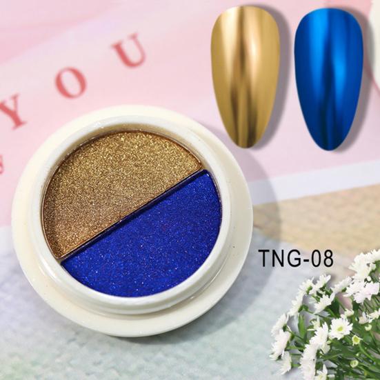20G Chrome Nail Powder 2 Metallic Holographic Pigment Colors Mirror Effect Powder DIY Gel Nail Art