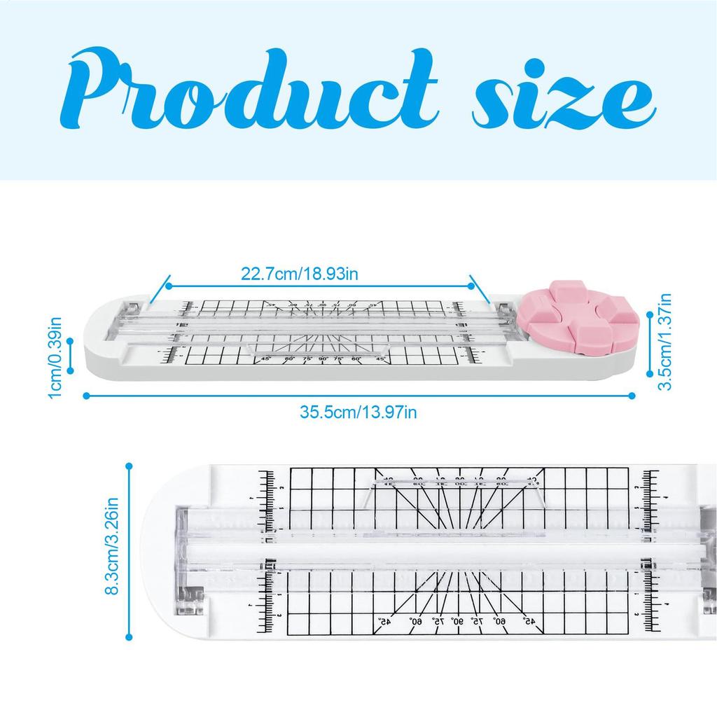 Portable Paper Trimmer 4-in-1 Craft Paper Cutter Multi-Function Scrapbooking Tool For Cutting Paper Photos Scrapbook Postcard