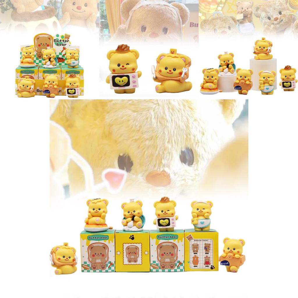 Adorable Creamy Bear Figurine Creative Blind Box Collection Cute Dessert Themed Decoration 6.5cm Pvc