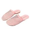 Cross-border Large-size Low-heeled Fishnet Socks Slippers Women's New European and American Style Independent Station Popular Rhinestone Sandals Women