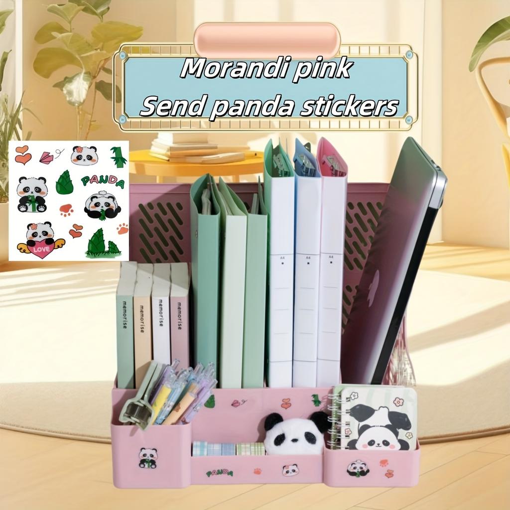 Thickened Bookshelf Desktop Study Book Stand A4 Folder Organizer Storage Box Four-Section Office Supplies File Box Archive