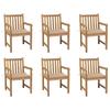 Chaises de jardin - MAISON EXCLUSIVE - Lot de 6 - Bois teck massif - Coussins beige - Charge 110 kg
