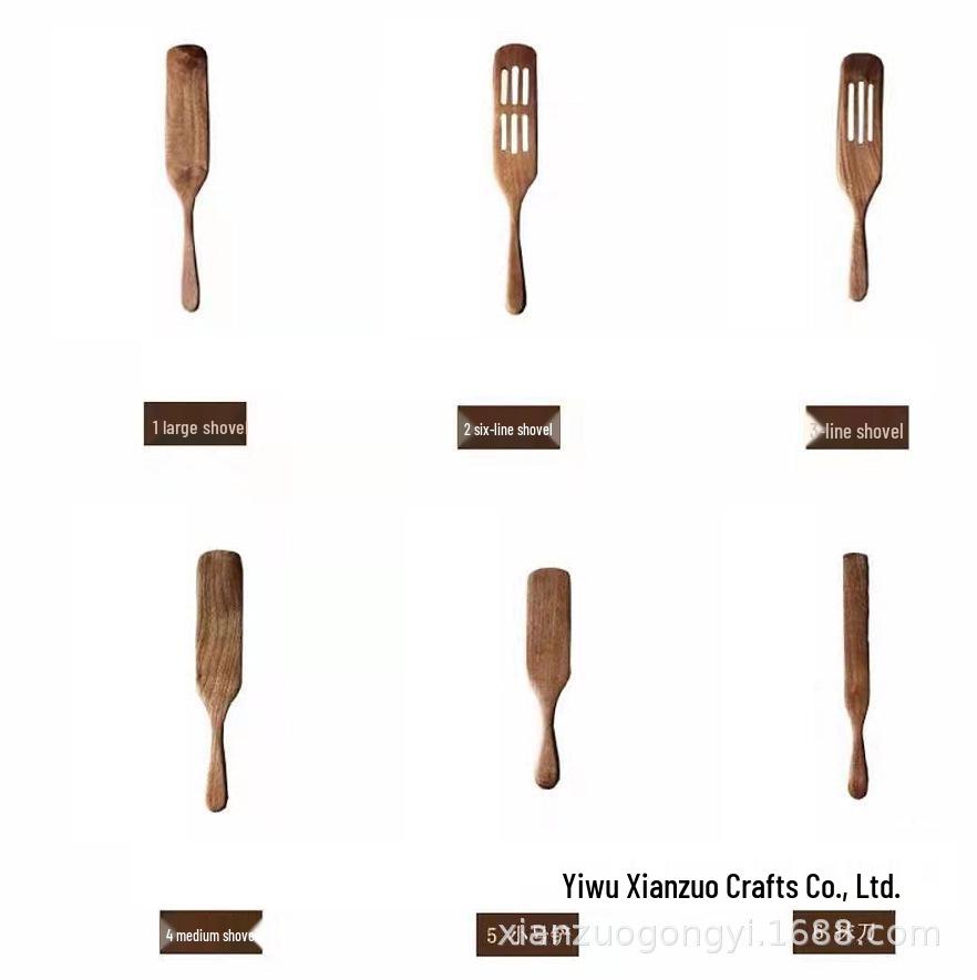 Acacia Wood Kitchen Utensil Set: 5-Piece Long Handle Spatula, Scraper, Whisk, Cooking Spoon, Teak Wood