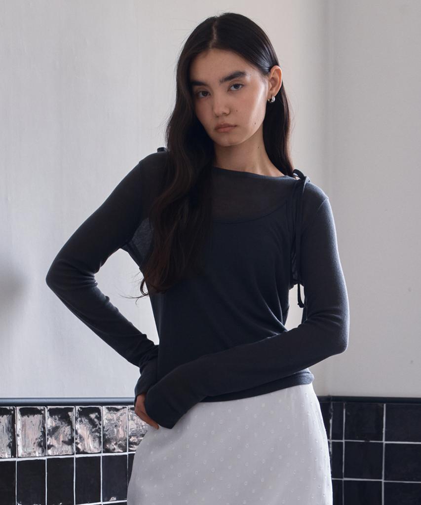 38COMEONCOMMON Tencel Layering Top (Charcoal)