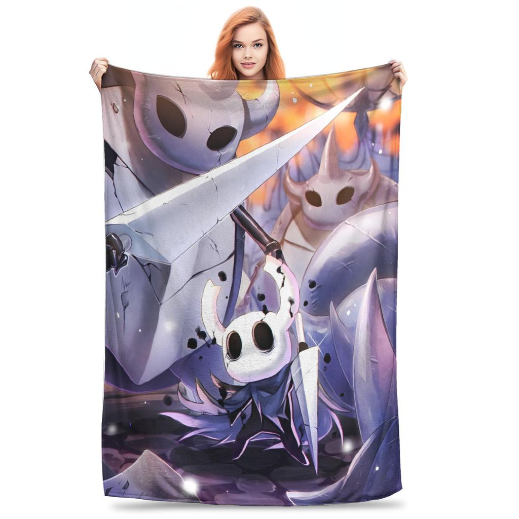 Hollow Knight Fashion Digital Printed Blanket Warm Soft Plush Throw Blanket For Students Living Room Flannel Bedspread Bed Cover