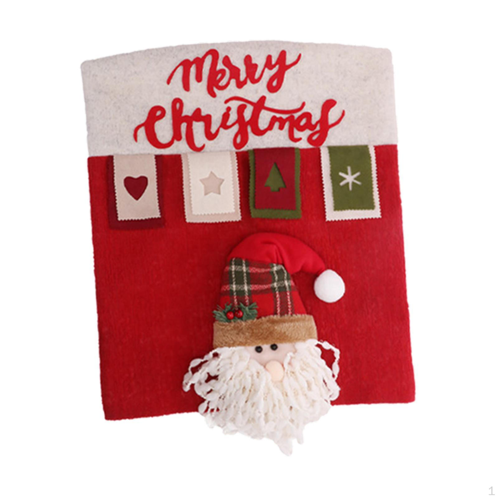 

Christmas Back Chair Cover Protection Washable Sturdy Dining Decoration for Festival Santa Claus