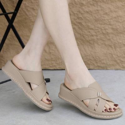 2025 Spring And Summer Sandals For Women Comfortable Breathable Versatile Large Size Casual Light And Sweet Thick-Soled Slippers