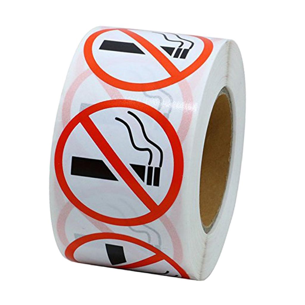 500 Pieces/Roll No Smoking Sticker Logo Signs Adhesive Labels 2.5cm Diameter