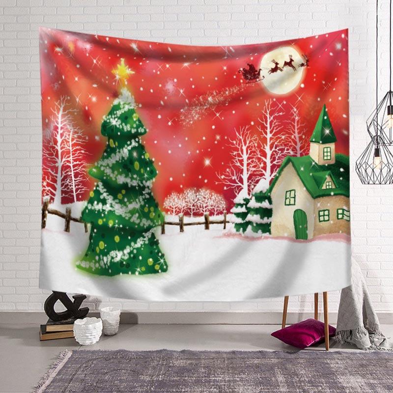 Home Decor Tapestry Christmas Print Pattern Tapestry Christmas Room Wall Background Fabric
