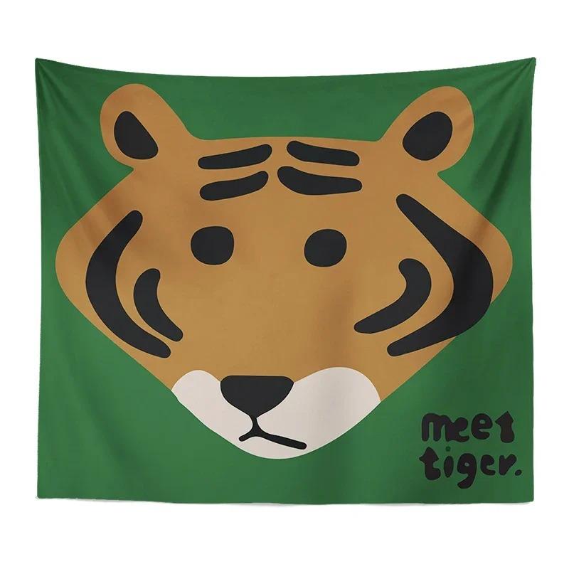 Çizgi Film Kedi Desenli Dekoratif Goblen Ev Duvarı Oturma Odası Ofis Dekoratif Goblen