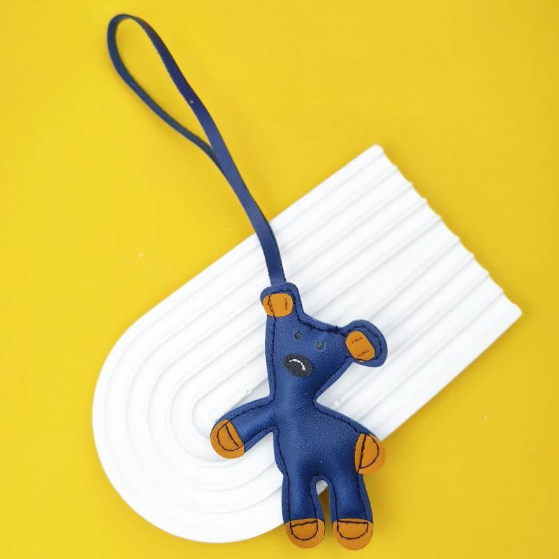 Spot Bean Bear Bag Pendant Leather Car Keychain Lanyard Bear Clothing Accessories