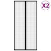 VidaXL Rideaux de porte anti-insectes 2pcs avec aimants Noir 220x110cm