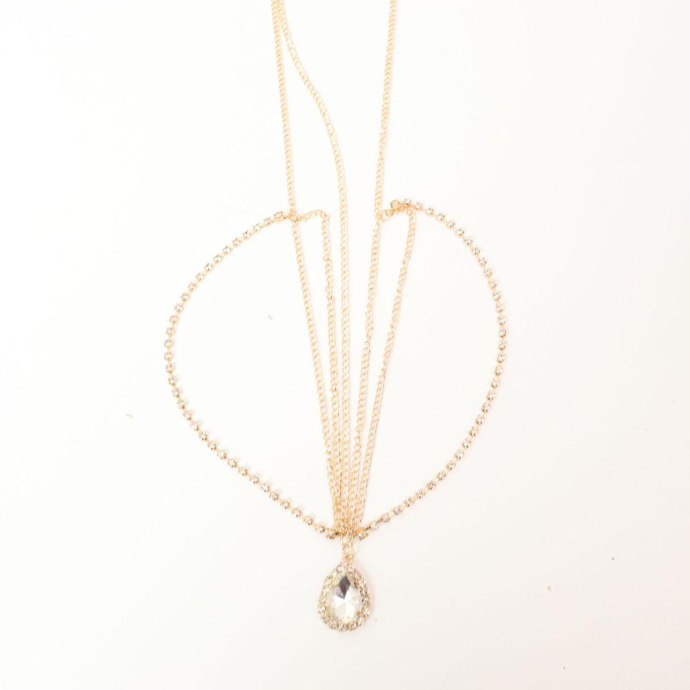 Headwear Head chain Eyebrow Pendant Bohemian Headdress Water Drop Hair Ornament Forehead Chain