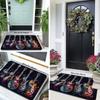 1 Stück Schöne Gitarrenmuster Fußmatten Küchenteppiche Rutschfest Pop-Design Wohnzimmerteppiche Badematte Teppich für Zuhause Spüle Wäsche Dekor