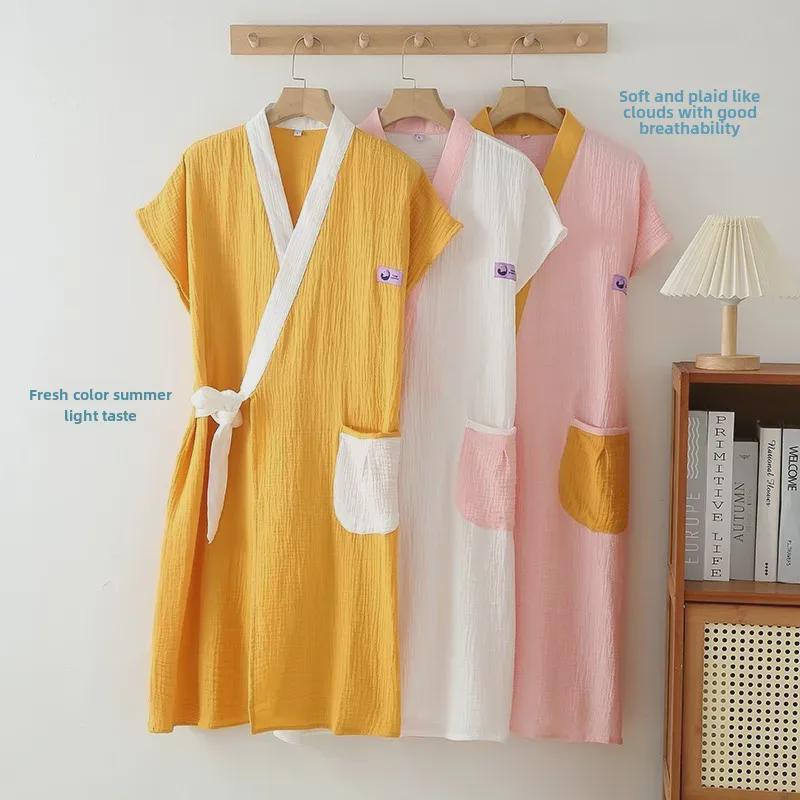 Unisex Summer Crepe Gauze Wearable Sleeveless Bath Towel