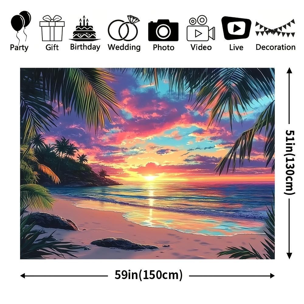 1Pcs Tropical Beach Sunset Ocean View Decoration Background Summer Backdrop Decorations For Photo Studio Photo Booth Party