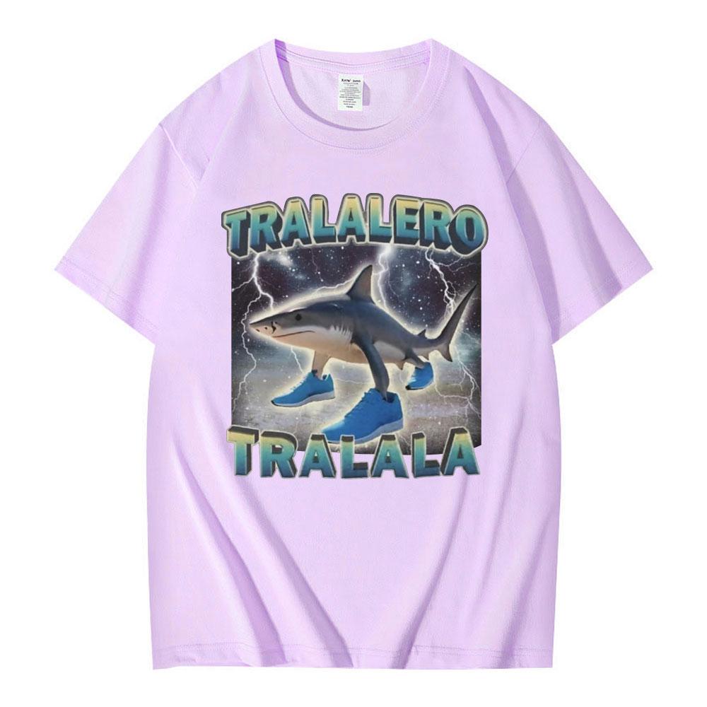 Tralalero Tralala Funny Shark Italian Brainrot Meme T-shirt Men Clothing Fashion Humor T Shirts Unisex Summer Cotton T Shirt Top