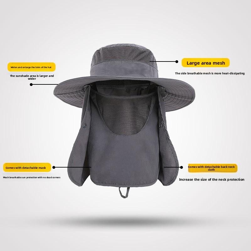 Fisherman Hat Men Sun Hat Summer Outdoor Quick Dry Sun Protection Hat Fishing Hat Breathable Sun Hat Women Face Covering Hat