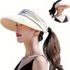 Damen Sommer Breitkrempiger Sonnenhut UV-Schutz Abnehmbares Oberteil Atmungsaktiv Strand Outdoor