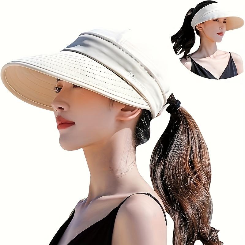 Damen Sommer Breitkrempiger Sonnenhut UV-Schutz Abnehmbares Oberteil Atmungsaktiv Strand Outdoor