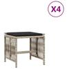 VidaXL Lot de 4 Tabourets de Jardin avec Coussins, Chaises de Patio, Sièges de Terrasse, Meubles d'Extérieur, Gris Clair 365060