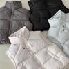 Stand-up collar jacket for women's new warm women's outer wear for small people with bread cotton vest puff black