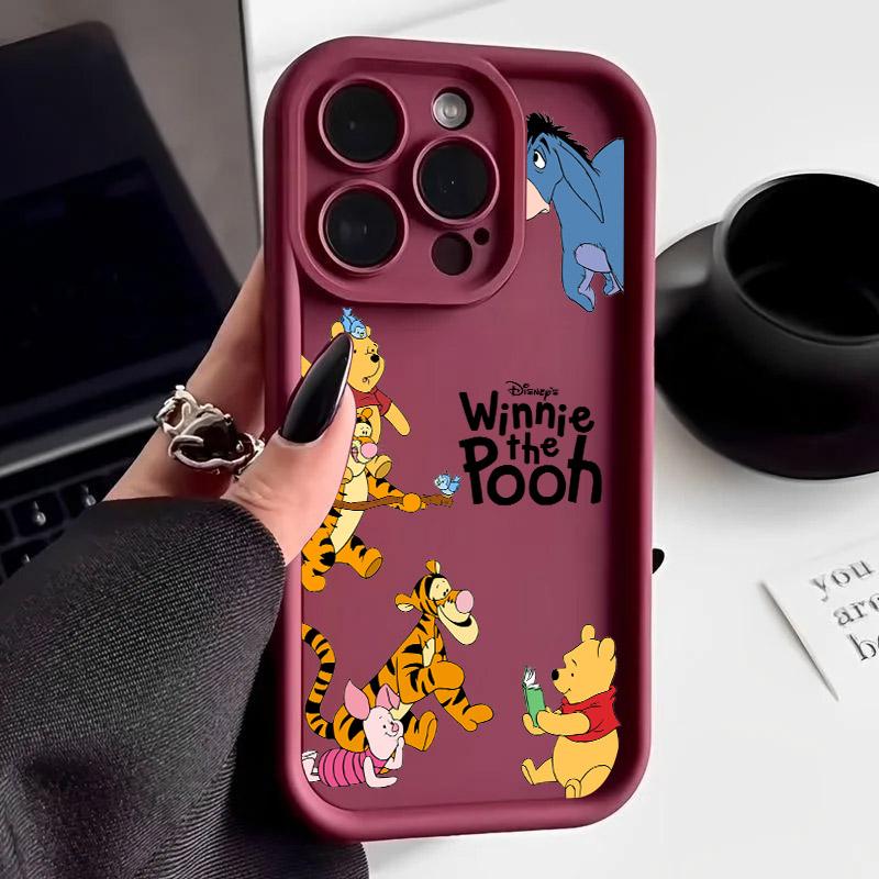Winnie Piglet Tigger Cartoon Phone Case For iPhone 17E 11 12 13 14 15 16 17 Pro Max Fundas 17 Air Plus 16e 13 Mini Silicon Cover