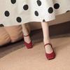 Shoes for Women 2026 Hot Sale One-word Buckle Women's Pumps Autumn Square Toe Solid Fashion Mary Jane  Dress Shoes Women