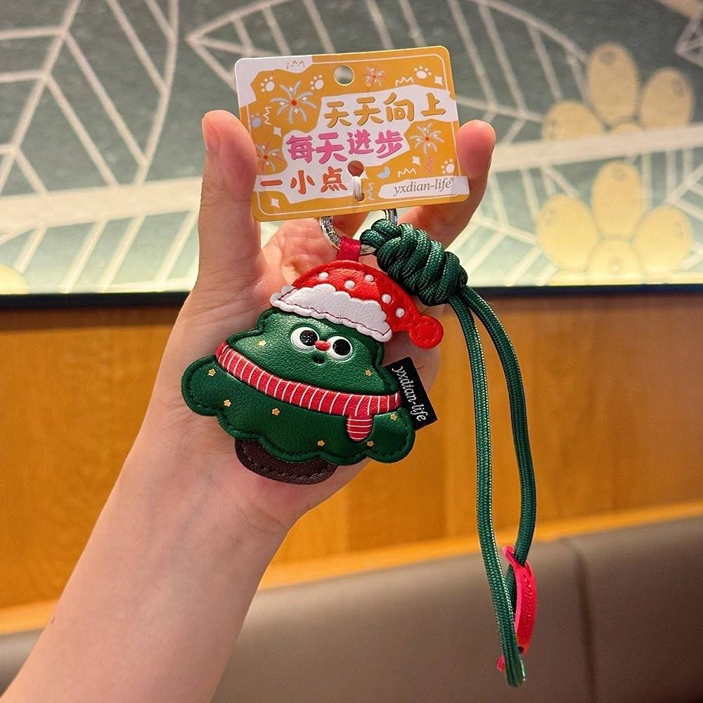 Waterproof Christmas Key Ring Leather Snowman Bag Pendant Small Gift Santa Claus Keychain  Car Key