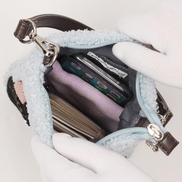 Manhattaner Mini-Tasche, Knittertasche, 71-2495, Damen, Blau Grau