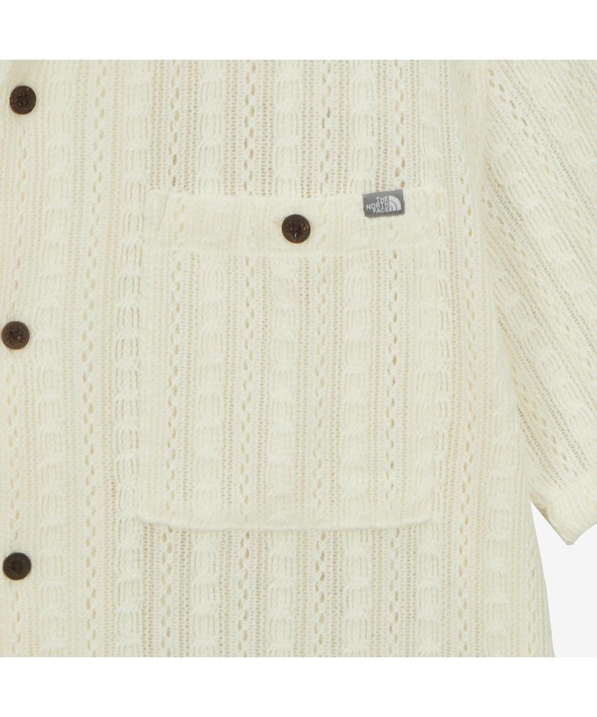 Noseupeiseu Nh8Ss08A Men'S Crochet Short Sleeve Shirt Cream