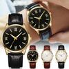 Minimalist Watch for Men Leather Thin Band Business Wristwatch Casual Quartz Watches