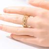 Minimalist Hand Carved Heart Hollow Women's Ring Gold Color Metal Geometry Daily Wear Party Jewelry Anniversary Gift