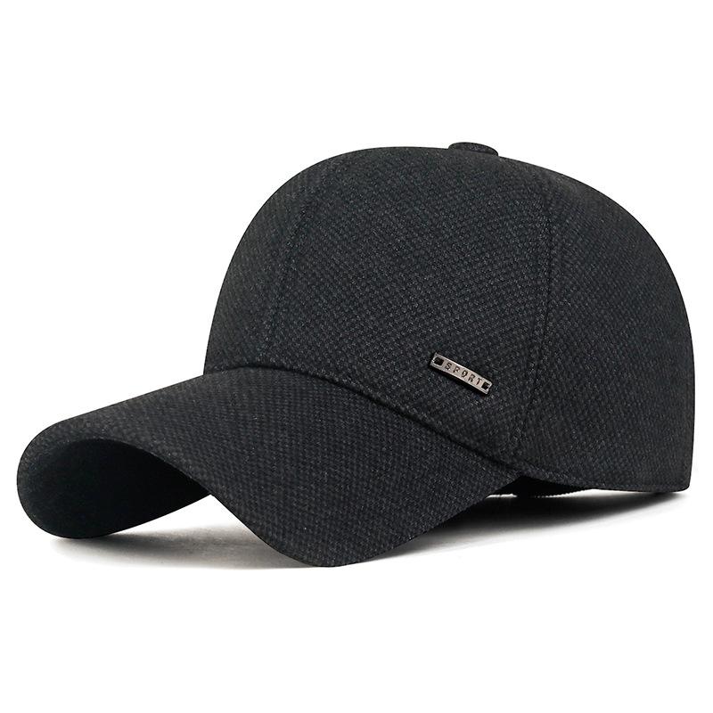 Mens Winter Warm Baseball Cap with Ear Flaps Windproof Dad Hat