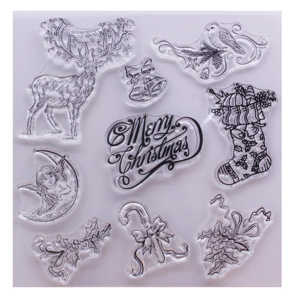 Merry Christmas Silicone Clear Seal Stamp Photo Album Decorative Paper Card DIY 1