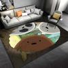 Cartoon Animal Printed Bear Trio Pattern Rug for Living Room Decor Suitable for use as an anti-slip for living room bedroom sofas