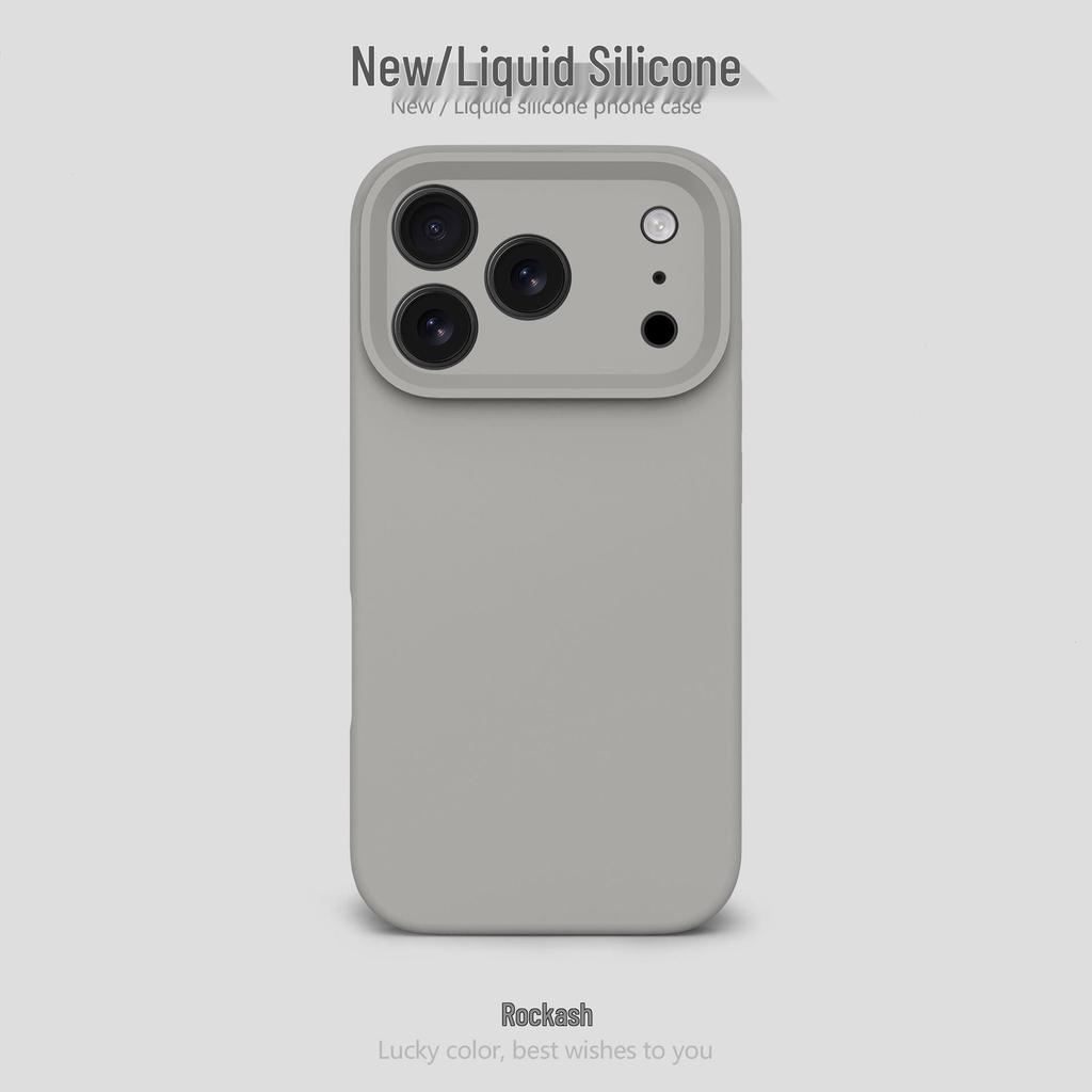 Liquid Silicone Airbag Drop-Proof Phone Case for Apple 17Promax - Solid Color, Fine Hole Design for Women