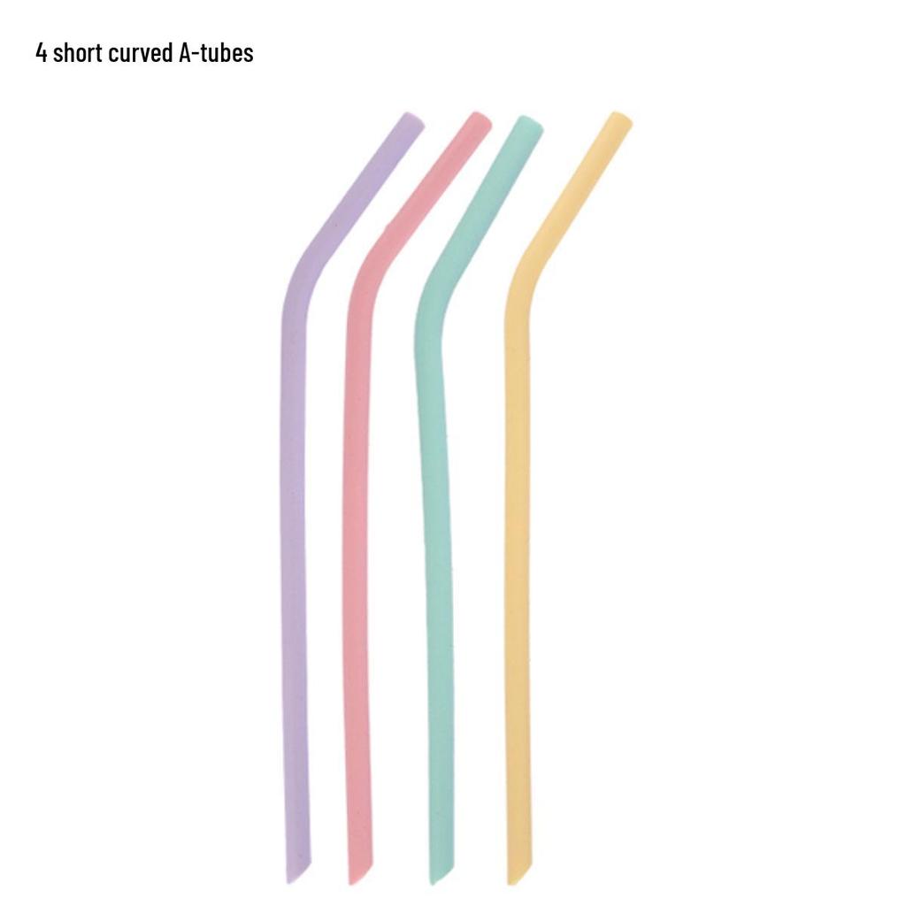 Portable Reusable Food-Grade Silicone Straw - High/Low Temp Resistant & Durable