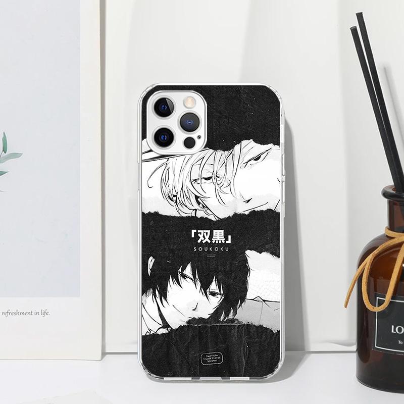Bungo Stray Dogs Double Black Phone Case For Iphone 17 Air 16 15 Plus 16E 14 Pro Max 13 Mini 12 11 7 8 SE Fundas Soft Back Cover