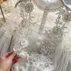Women's Summer Lace Mesh Puff Long Sleeve Blouse Vintage Blouses Elegant Korean Tops Shirts Clothing