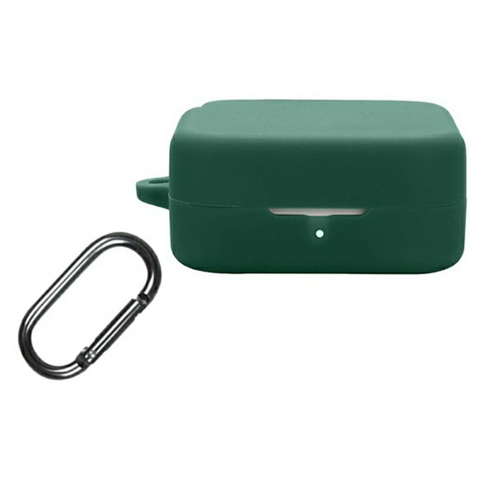 

For Nothing CMF Buds 2a Silicone Case Wireless Earphones Protective Cover with Anti-Lost Buckle Blackish Green