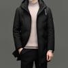 Mid-length Hooded Down Jacket for Men - Winter Casual Style with Warm White Duck Down