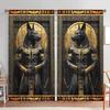 VIKAMA2PC Ancient Egyptian Anubis God Statue Curtains Mysterious and Solemn Atmosphere Unique Decor for Study and Living Room